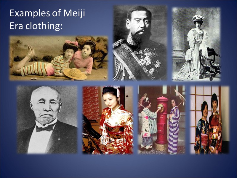 Examples of Meiji Era clothing: